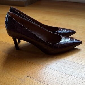 Aquatalia Dark Brown Crocodile Heels